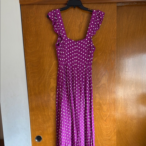 LOFT Purple Ruched Ruffled Sundress - Picture 3 of 6